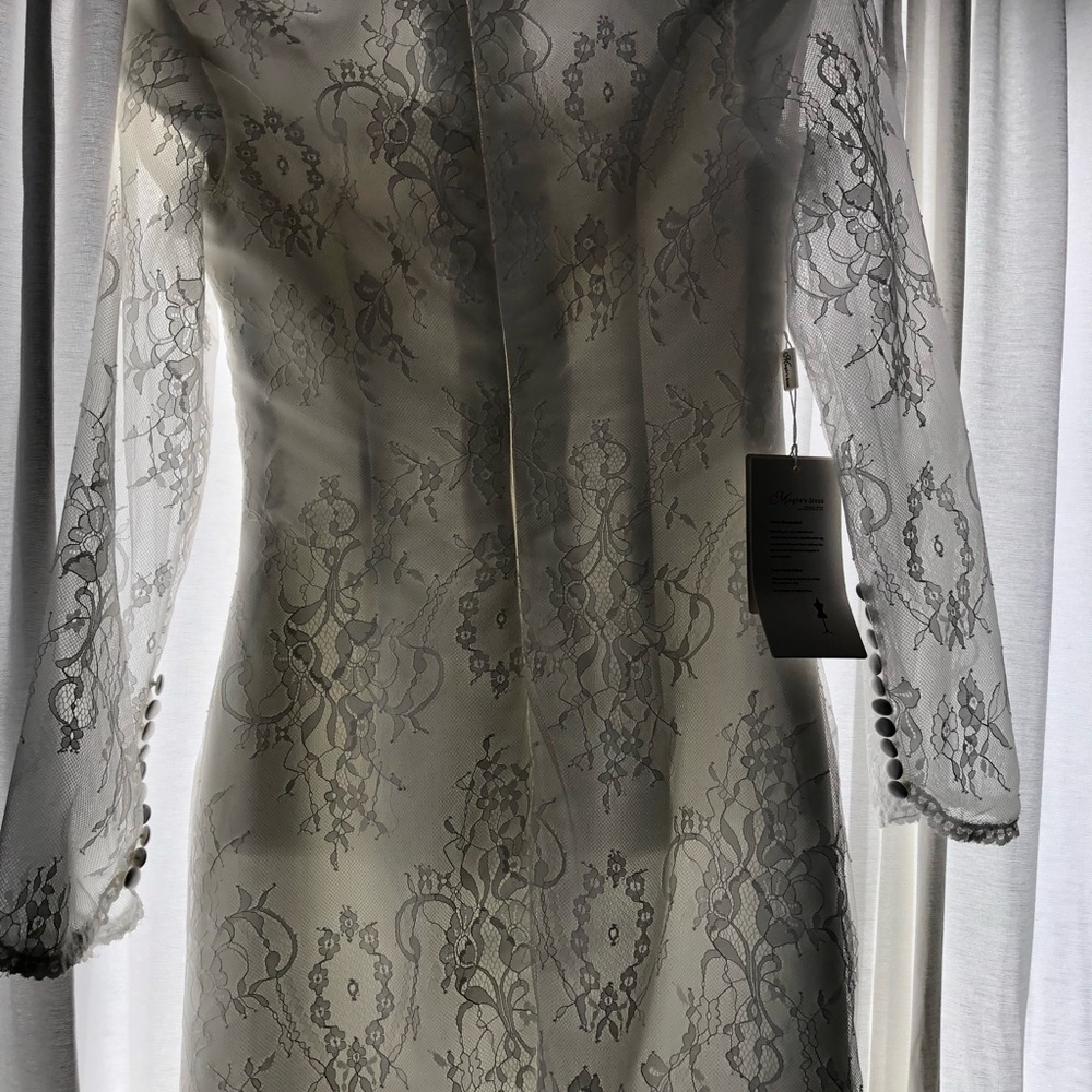 White Long Sleeve Wedding Dress with Lace